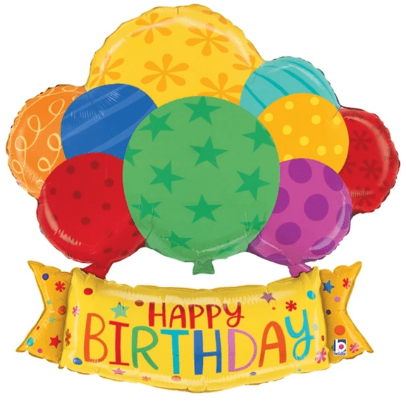 LoonBalloon 37 Inch Banner Birthday Balloon - Festive & Unique