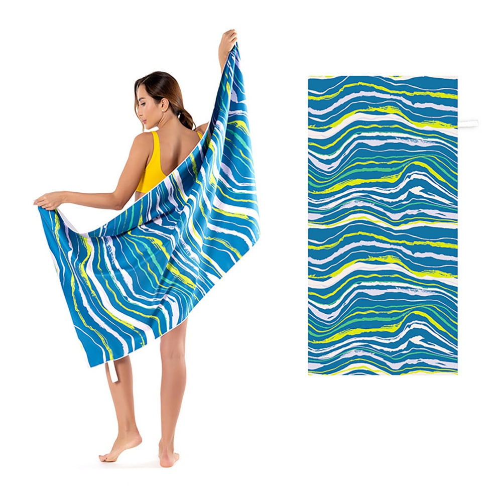 Portable Quick Dry Large Beach Towel Sheet with Print Travel Towel 80x160cm 