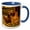 Blue/White, variant on 3drose, Free-ranging Buff Orpington and Rhode Island Red Chickens, 11oz Magic Transforming Mug
