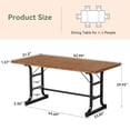 thumbnail image 2 of Finmind 63-inch Solid Wood Dining Table for 4-6 People, Industrial Rectangle Kitchen Table with Metal Legs, Brown and Black, 2 of 6