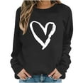thumbnail image 4 of Enjoytime Crew Neck Sweatshirts Women Valentine Lover Heart Printed Long Sleeve Tops Lightweight Fashion Casual Blouses 2026 Black L, 4 of 8