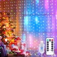 thumbnail image 1 of Cortina de luz Cadena de luces LED Cortina de cadena de luces LED, decoración impermeable para Navidad, decoración de fiestas, iluminación interior Ormromra LKX-2009-1, 1 of 8