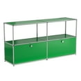 thumbnail image 6 of 2 Tier Metal Storage Cabinets with 2 Doors,Metal Locker Modern Steel Storage Cabinet for Garage Home Office 60"L x 14.8"W x 29"H Green, 6 of 7