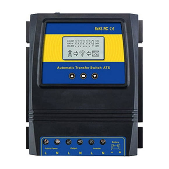 Riwcyla Automatic Dual Power Transfer Switch ATSCurrent 12 V 24V 48V AC 110 V 220 V Auto Distinguish for Solar Wind System Onoff Grids