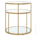thumbnail image 5 of SAFAVIEH Layta 3 Shelf Modern Gold/Glass Round End Table (20 in. W x 20 in. D x 22.6 in. H), 5 of 9