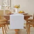 thumbnail image 2 of 100% Pure Linen Natural Table Runner - 14x90 Inch French Linen Table Decor for Dining, Holidays, Christmas, and Weddings - White, 2 of 7