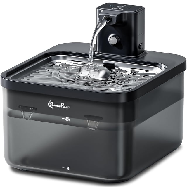 Fuente de agua para gatos DownyPaws Fursink, acero inoxidable, 2,5 L