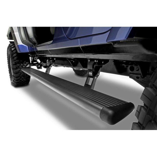 Convient pour Jeep Wrangler JL Amp Research 2018-2023 Planche de Course 75132-01A PowerStep; Texturé; Noir; Aluminium Moulé sous Pression; avec Système de Lumière LED; Boulons de Montage sur Cadre