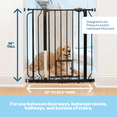 thumbnail image 3 of Carlson Pet Products 36" Extra Tall Walk-Through Pet Gate with Small Pet Door, includes 4-Inch Extension Kit, 4 Pack Pressure Mount Kit and 4 Pack Wall Mount Kit, Black, 3 of 11