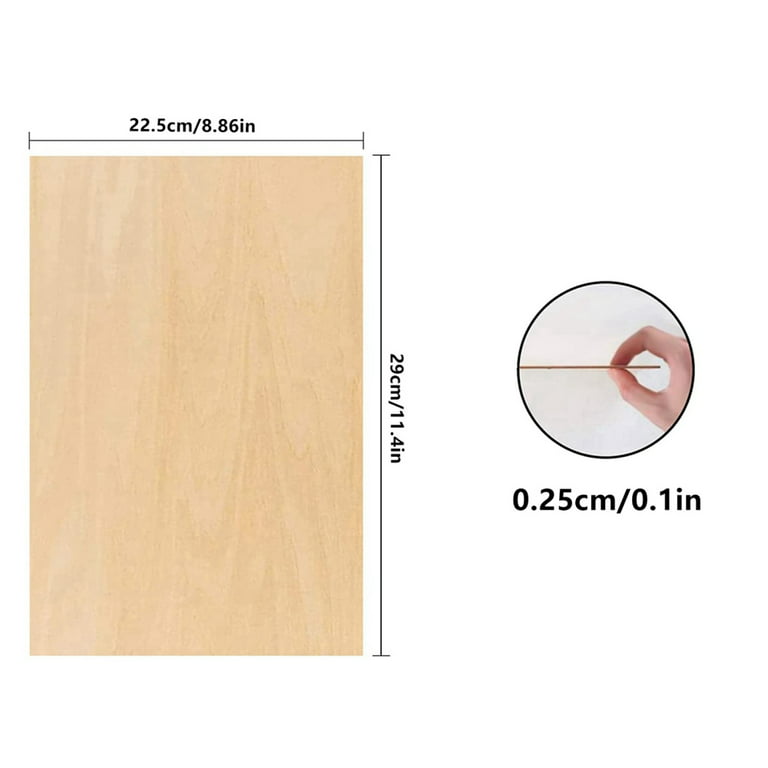 6 Pack 9 x 11.4 Inch Basswood Sheets,1/16 Thin Craft Plywood