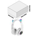 thumbnail image 3 of Lindos auriculares para juegos con oreja de gato, baja latencia, compatibles con Bluetooth para deportes (blanco), 3 of 6