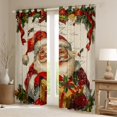 thumbnail image 2 of Manfei Retro Santa Claus Blackout Curtains Set of 2 (52x84 Each) for Kids, Xmas Gifts Window Curtains, Merry Christmas Happy New Year Curtains and Drapes, Luxurious Room Decor, 2 of 6