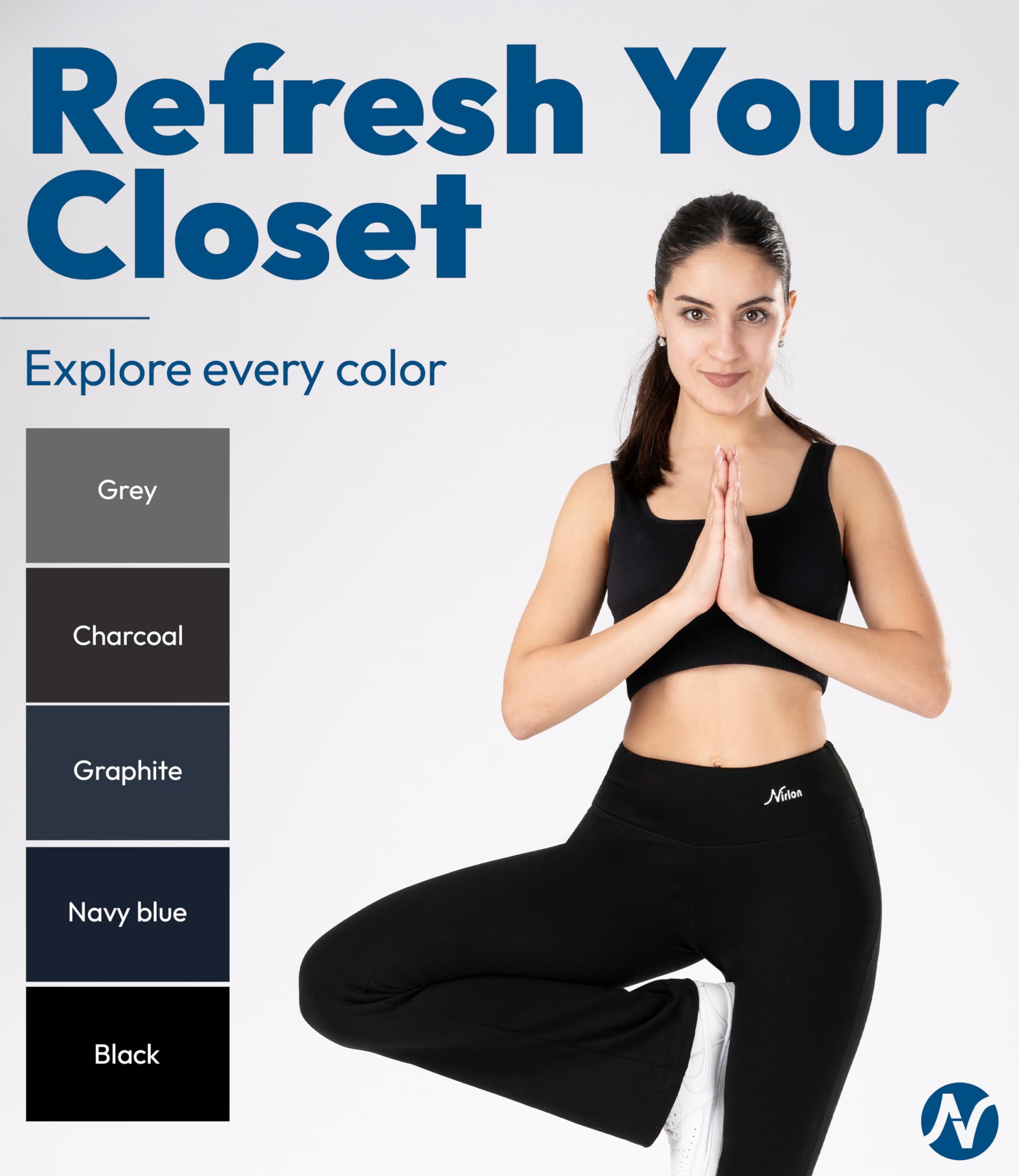 Nirlon Bootcut Yoga Pants - Wide Leg Pants, Dressy Flare Leggings For Women