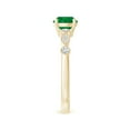 thumbnail image 3 of Angara Natural 0.75 Ct. Emerald with Diamond Vintage Inspired Ring in 14K Yellow Gold for Women (Ring Size: 11.5), 3 of 9