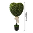 thumbnail image 4 of 2PCS Valentines Heart Shaped Topiary 30'' Artificial Snowman Shaped Topiary Tree Pot with Bow Tie Boxwood Topiaries for Valentine's Day Indoor Outdoor Home Porch Decor, Valentines Gift, 4 of 9