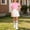 Pink, variant on Girls 3 Piece School Uniform Set, Short Sleeve Polo High Waist Pleated Skirt Rainbow Striped Knee Socks for 3-16Y Pink 13-14 Years
