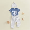 thumbnail image 5 of Splozh Preemie Baby Clothes 3 6 12 18 Months Newborn Baby Boy Clothes Long Sleeve Romper Shirt Tops Pants Summer Fall Outfits Cute Hat,Navy,0-3 Months, 5 of 9