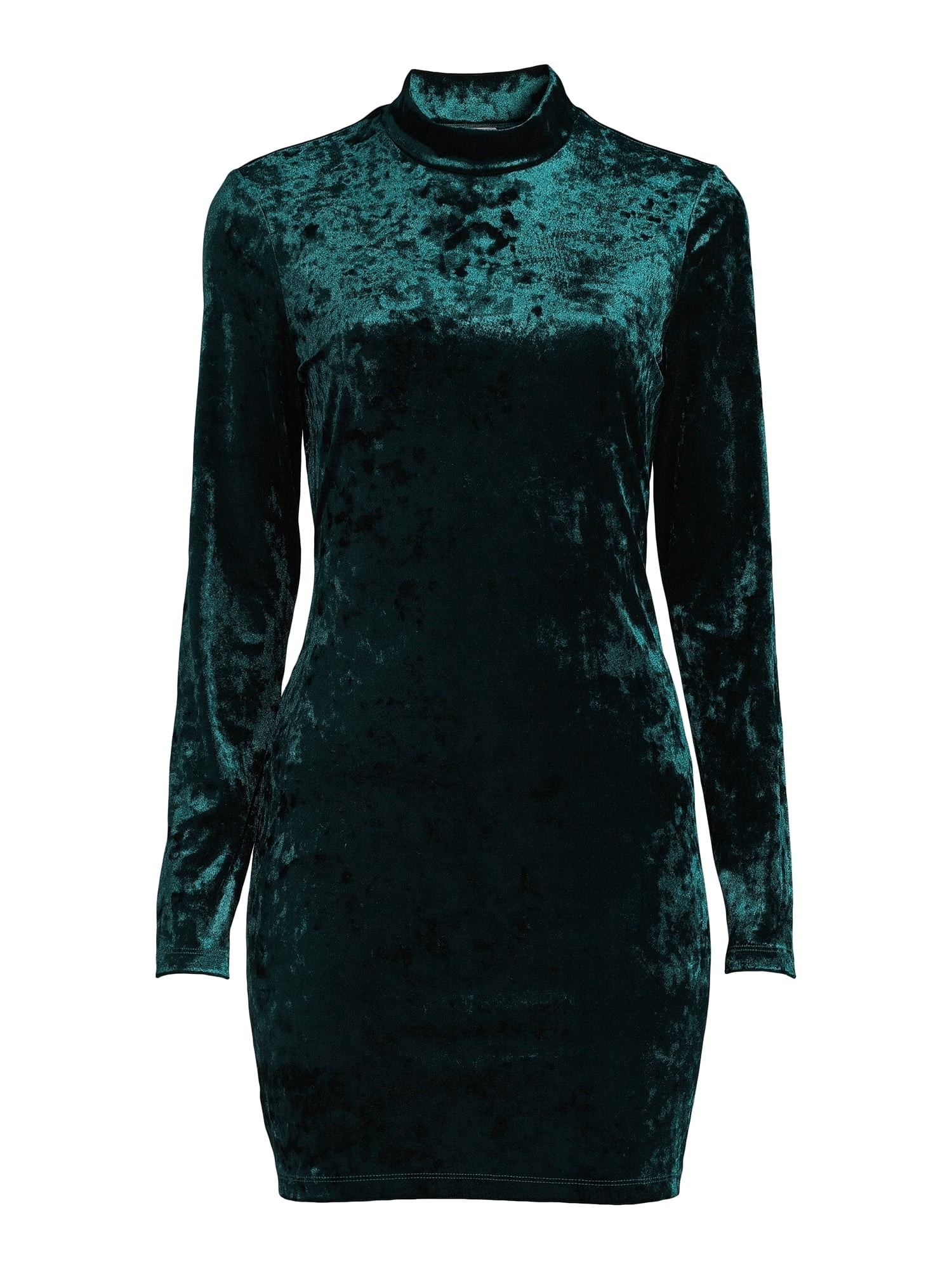 Self Esteem Juniors Crushed Velvet Mock Neck Bodycon Dress