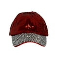 thumbnail image 2 of Casquette de Baseball Mode à Sequins pour Femmes avec Visière Pleine de Pierre - Rouge, 2 of 2