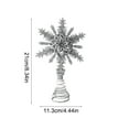 thumbnail image 3 of Mecorevxz Christmas Tree Snowflake Star Shaped Topper, 8" Xmas Star Tree Decorations, 3D Shatterproof Metal Star Tree Topper Decorations, Waterproof Xmas Tree Topper Decor for Xmas Decor(Silver), 3 of 7