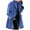 Blue, variant on Women's Thick Wool Hooded Cardigan, Solid Color Windbreaker Outerwear, Casual Daily Jacket, Black, XXL