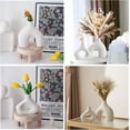 thumbnail image 4 of Daladen Juego de 2 Florero, Florero de Cer&aacute;mica Blanca, Floreros Decorativos Modernos, Florero Redondo Mate de Hierba de la Pampa, Floreros Decorativos para Mesa, Jarrones Decorativos, 4 of 6