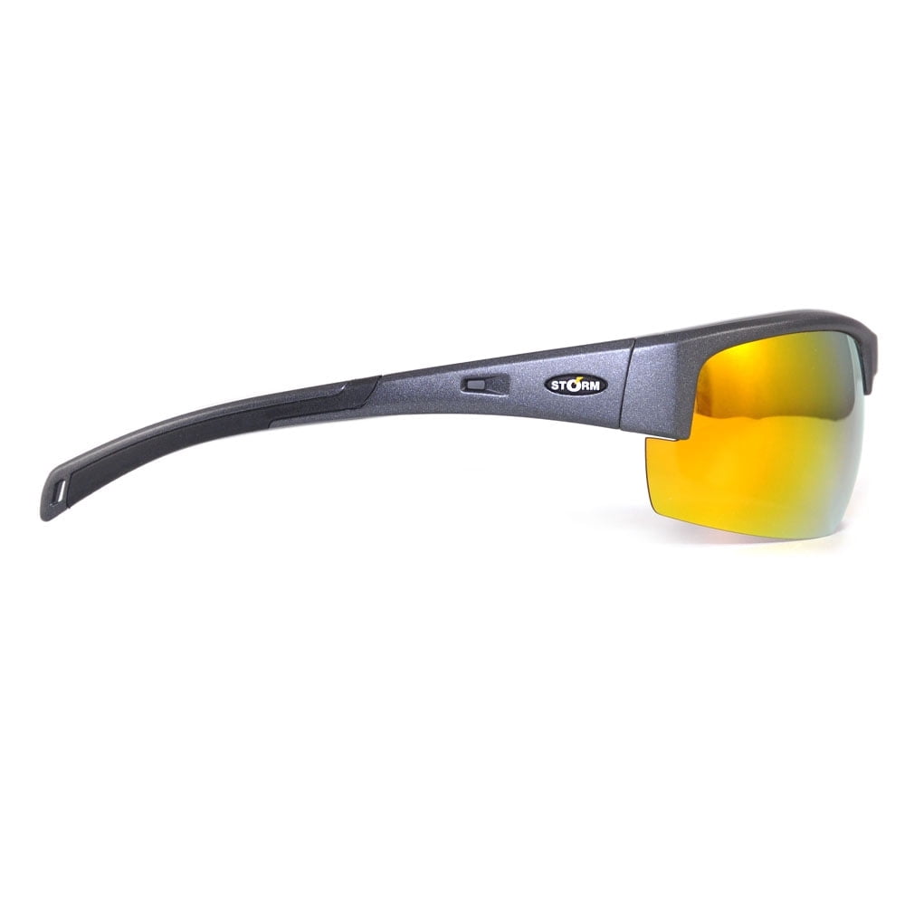 Storm Polarized Adult Half Frame Sports Fishing Sunglasses, STF-601121A, Black with Deep Blue Lens(4 Pack)