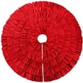 thumbnail image 2 of Christmas Red Ruffle Tree Skirt, 48 inches 6-Layer Rustic Farmhouse Tree for Christmas Tree Ornaments Holiday Party Decorations, 2 of 7