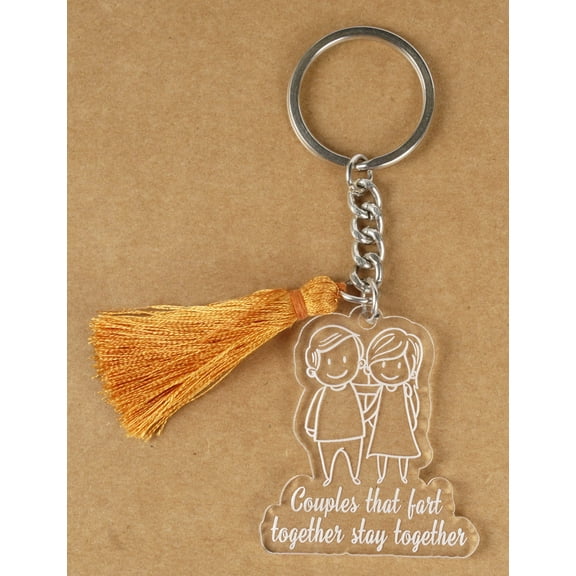 Inkdotpot Funny Keychain Couples That Fart Together Stay Together Acrylic Engraved Keychain Funny Couples Keyring Novelty Gift