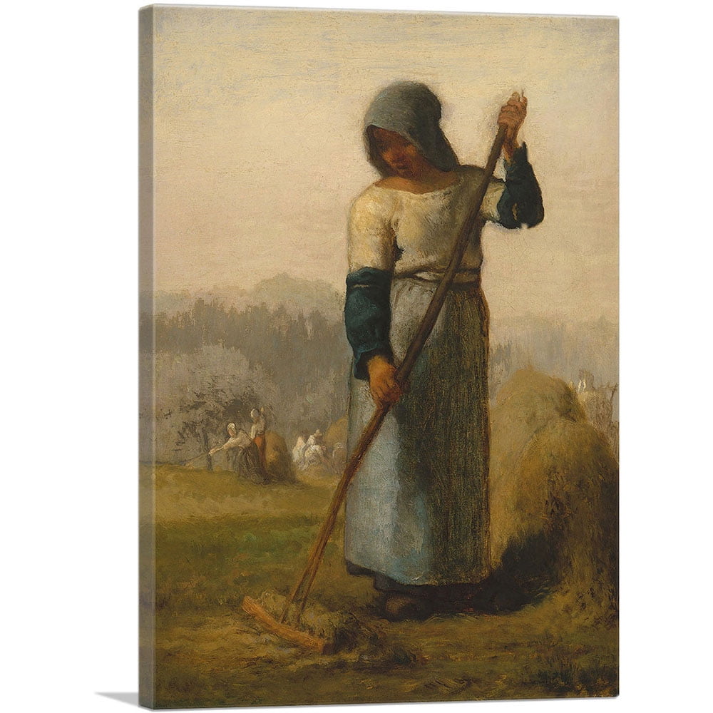 Woman With A Rake ARTCANVAS Woman with a Rake 1857 Canvas Art Print by Jean-Francois ...