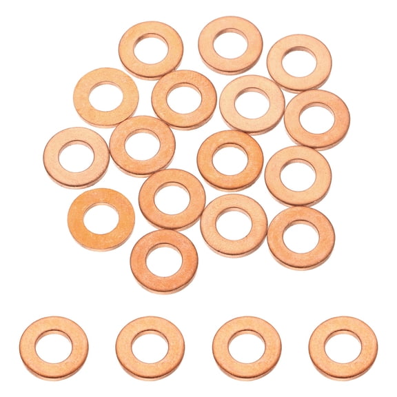 Uxcell 32 Pcs M12 Copper Washer Sealing Ring (12mm ID 18mm OD 2mm Thickness) Metric Sealing Gasket Flat Crush Washer, for Automotive Plumbing Mechanical Oil Drain Plug