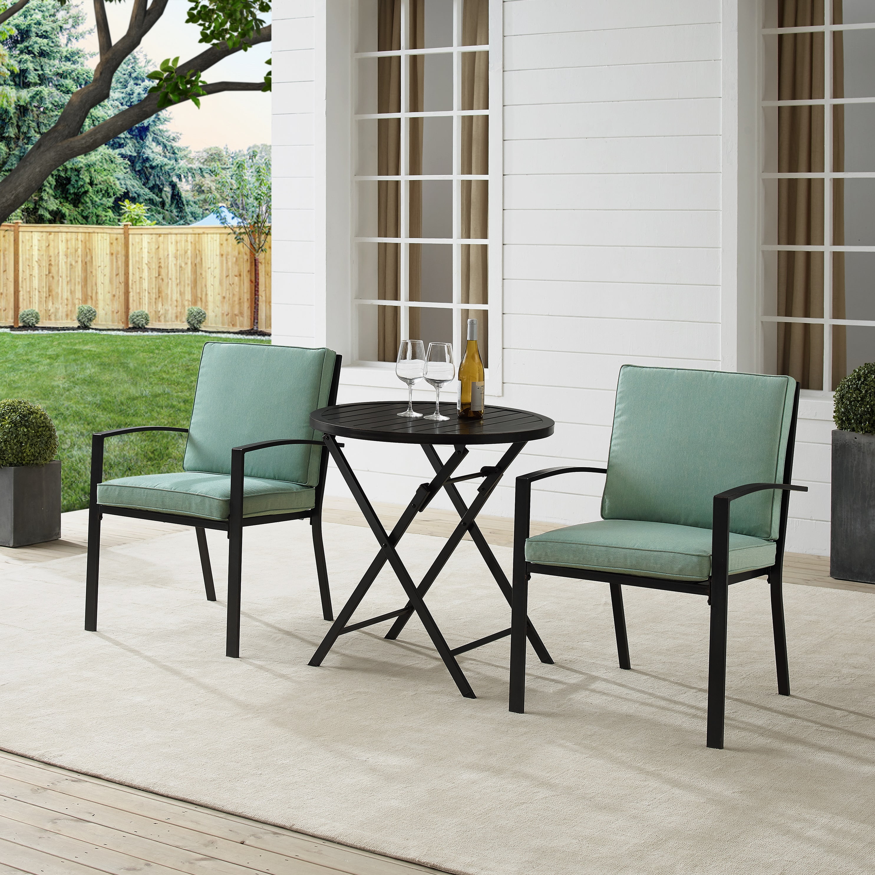 Kaplan 3Pc Outdoor Metal Bistro Set Mist/Oil Rubbed Bronze - Bistro ...
