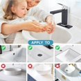thumbnail image 5 of Bathroom Faucet 1 Hole, Single Handle Stainless Steel Bathroom Sink Faucet, Modern Vanity Faucets with Deck Plate,Water Supply Hoses and Pop Up Drain,Polish Chrome Handle and Matte Black, 5 of 18