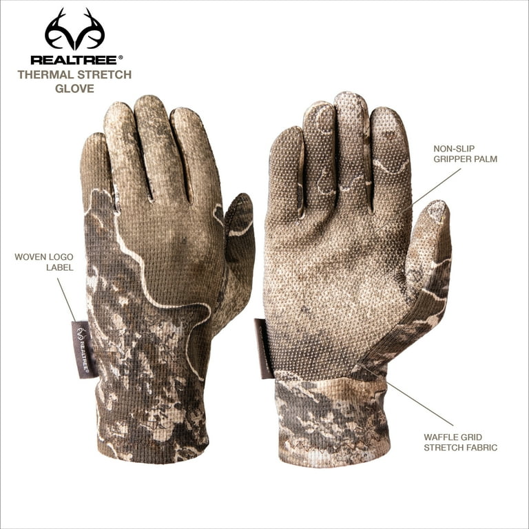 小物 LAMP GLOVES WINTER GLOVE REAL TREE CAMO Realtree Thermal Stretch Hunting Gloves - men's Winter Gear