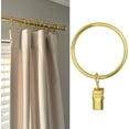 thumbnail image 5 of 20 Pack Gold Curtain Rings with Clips, Curtain Hooks Hangers Clip Rings for Hanging Drapes Bows Hat, Drapery Rings 1.77 in I D, Fits up to 1.5 in Diameter Curtain Rod., 5 of 5