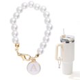 thumbnail image 3 of CSChome Cup Pendant Keychain Cup Pendant Keychain Personalized Pearl Charm Stylish Name ID Letter Handle Keychain for Water Bottle Bag Pendant Accessory Cup Pendant, 3 of 6