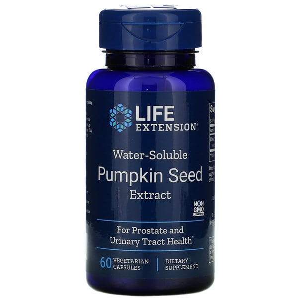 Life Extension WaterSoluble Pumpkin Seed Extract, 60 Vegetarian Capsules