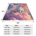 thumbnail image 3 of Bixox Fleece Blanket Colorful Cloud White Horse Pattern Super Soft Double-Sided Microfiber Flannel Blanket for Sofa, Bed, Couch,Suitable for All Seasons -, 3 of 5