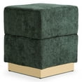 thumbnail image 2 of Furniture of America Vena Modern 15" Chenille Fabric Square Storage Stool, Green, 2 of 14