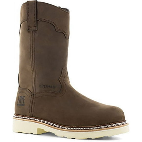 FRYE Supply Men's 10" Waterproof Wellington Steel Toe Work Boot Dark Brown - FR40303