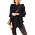 thumbnail image 3 of Uniexcosm Women Waffle Pullover Sweater Knit Blouse Long Sleeve Slit Sweatshirt, 3 of 10