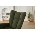 thumbnail image 4 of Soft Teddy Fabric Rocking Chair, Upholstered Glider Chair with High Backrest and Wooden Legs, Nap Armchair for Nursery Living Room Bedroom Balcony, Green, 4 of 8