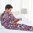 thumbnail image 6 of Lsque music Skull record Pattern Long Sleeve Pajama Set for Men - Soft 2-Piece Sleepwear and Loungewear Set with Pockets, Comfy Nightwear-XX-Large, 6 of 7
