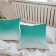thumbnail image 6 of Throw Pillow Covers 24x24 Inch Set of 2, Teal Ombre Waterproof Outdoor Pillow Covers, Turquoise White Gradient Modern Abstract Art Decorative Cushion Pillowcases for Couch, Sofa, Bed, Garden, Patio, 6 of 9