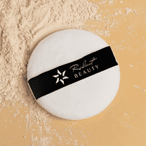 Radiant Beauty - Velour White Round Small Powder Puff - 1 Piece