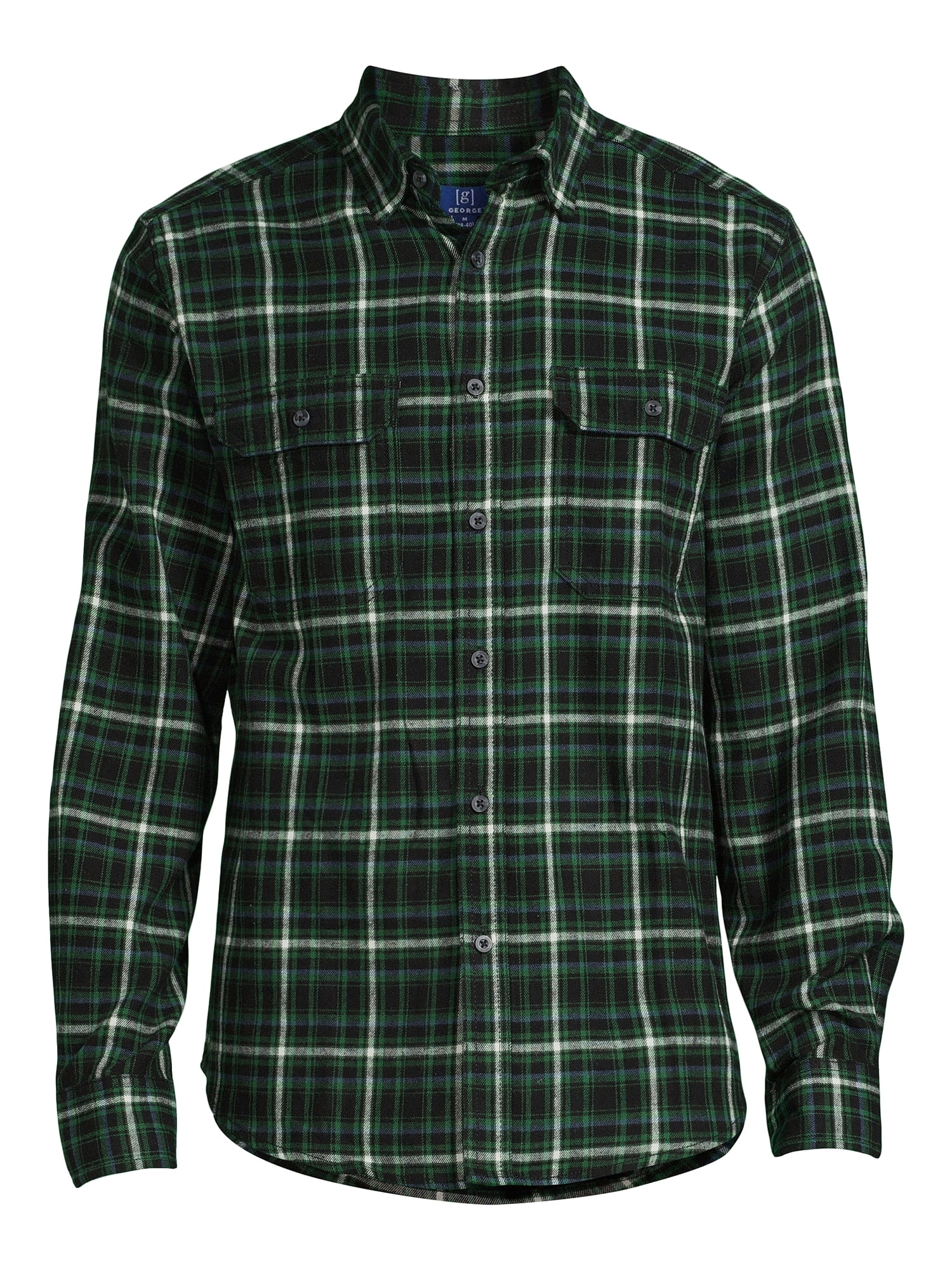 George Men's Long Sleeve Flannel Shirt, Sizes XS-3XLT