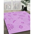 thumbnail image 3 of Ahgly Company Machine Washable Indoor Round Transitional Blossom Pink Area Rugs, 6' Round, 3 of 7