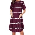 thumbnail image 2 of Bixock Maternity Dress,Women Casual Dress,Side Zippered Breastfeeding Maternity Print Short-sleeved Round Neck Dress for Pregnant Women Casual Pajamas, 2 of 3