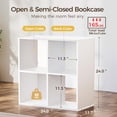 thumbnail image 2 of 4 Wood Cube Storage Organizer with Open Back and Removable Back Panels, 11In White Cube Storage Bookshelf, Cubicle Shelf Bookcase for Home Office Bedroom Living Room, Vertical or Horizontal, 2 of 17