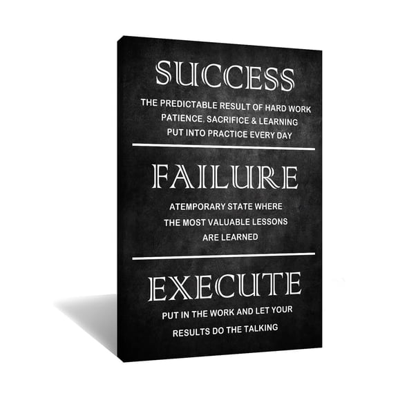 Typography Motivational Poster, Success Quote Canvas Print for Office, Large Wall Art for Living Room, Inspirational Business Mindset Decor